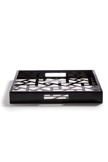 Buy Mindoro Square Tray in Black & White Online Black & White Natori