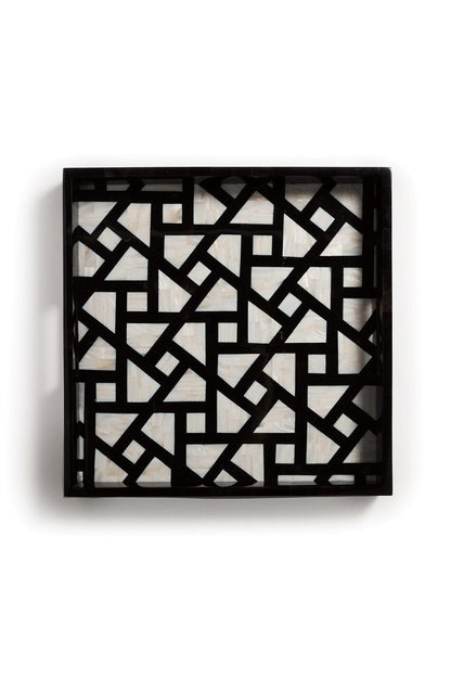 Buy Mindoro Square Tray in Black & White Online Black & White Natori