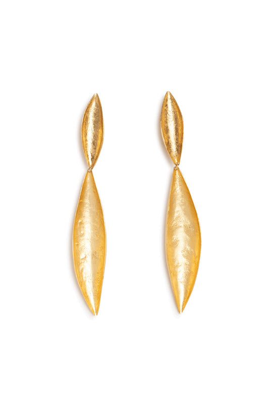 Buy Gold Plated Leaf Earrings in Gold Online Gold Natori