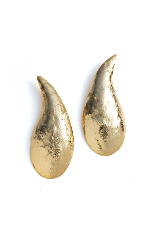 Buy Gold Plated Brass Teardrop Earrings in Gold Online Gold Natori