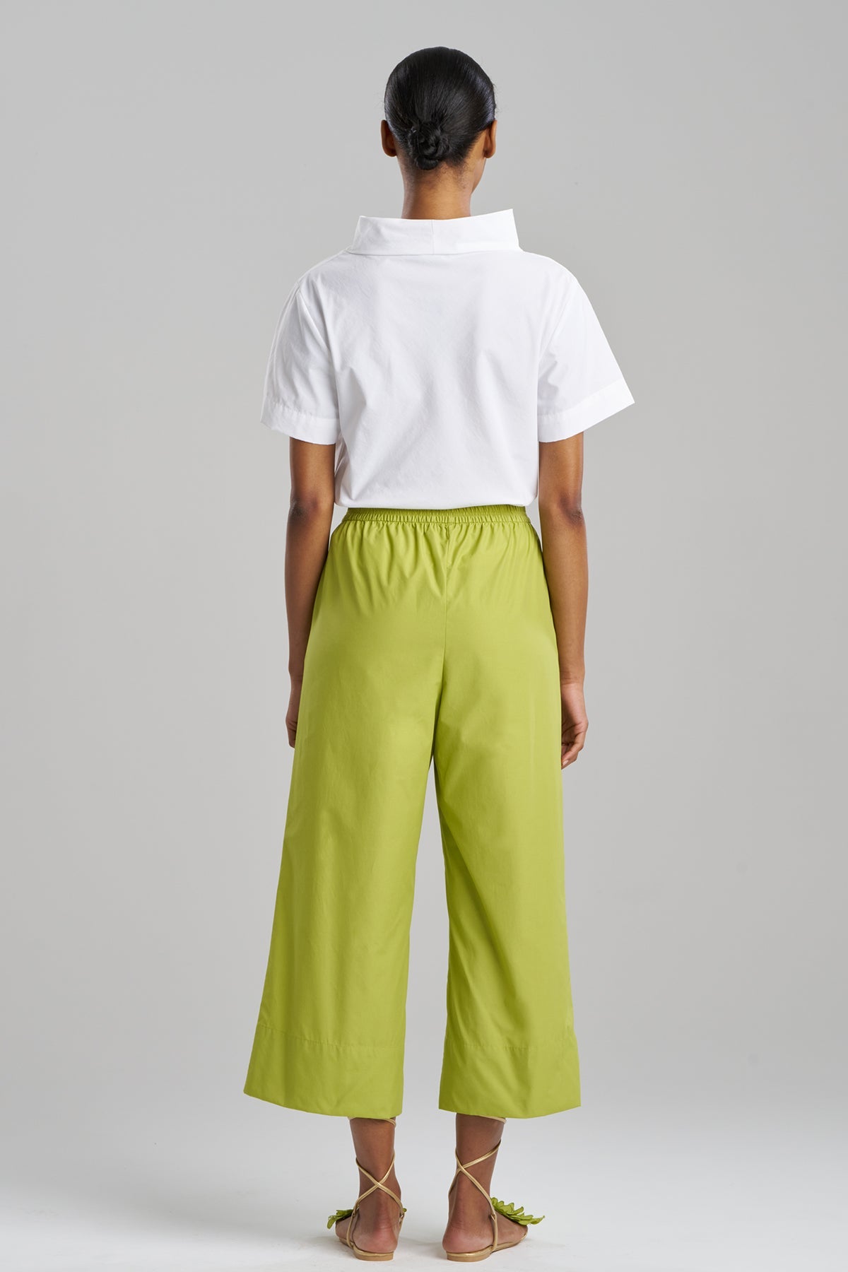 Techno Poplin Cropped Pants Pear Natori