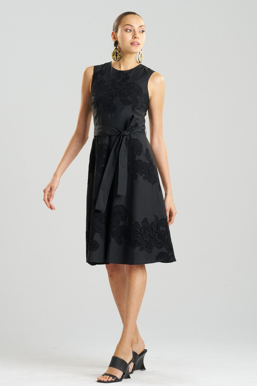 Buy Madeira Cutwork Embroidered Fit & Flare Dress in Black Online Black Natori