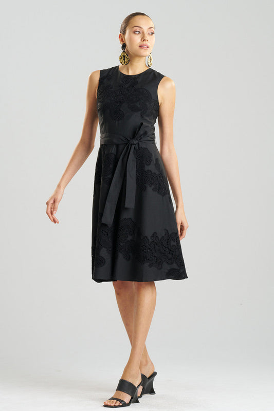 Buy Madeira Cutwork Embroidered Fit & Flare Dress in Black Online Black Natori
