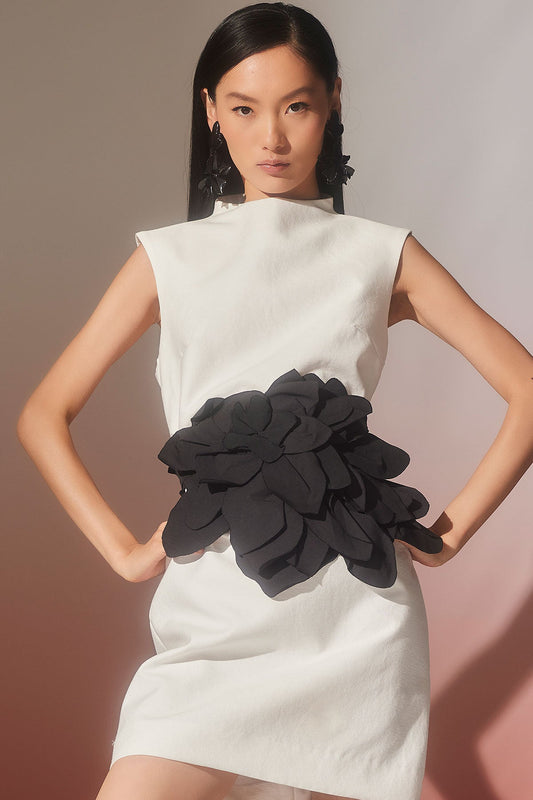 Canvas Cotton Sheath Dress White Natori