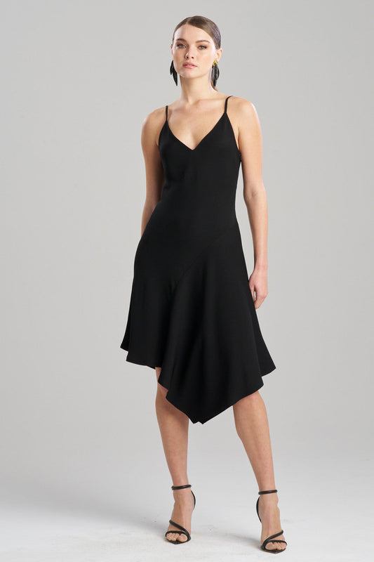 Buy Stretch Crepe Asymmetric Dress in Black Online Black Natori