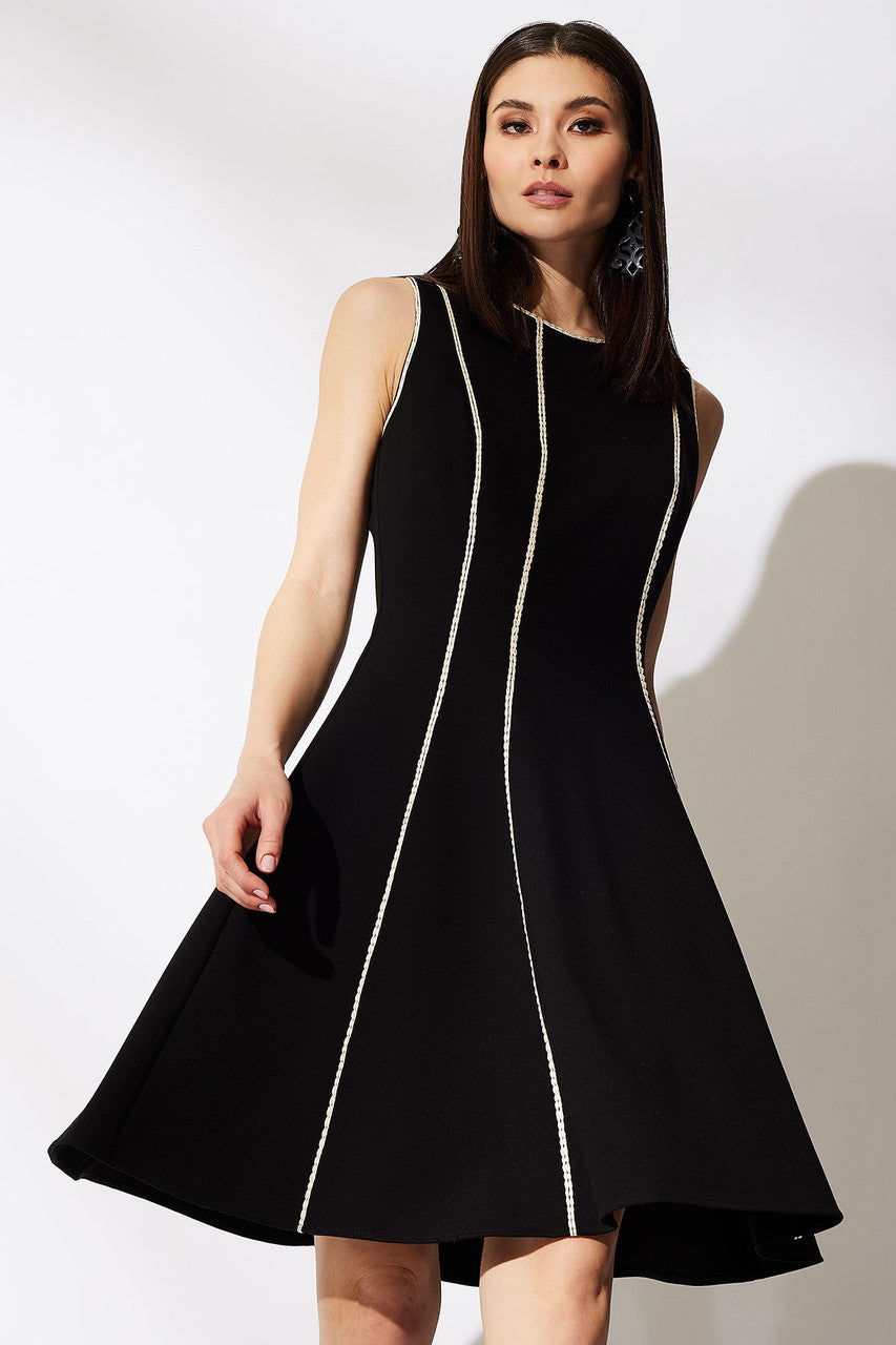 Buy Compact Knit Embroidered Dress in Black Online Black Natori