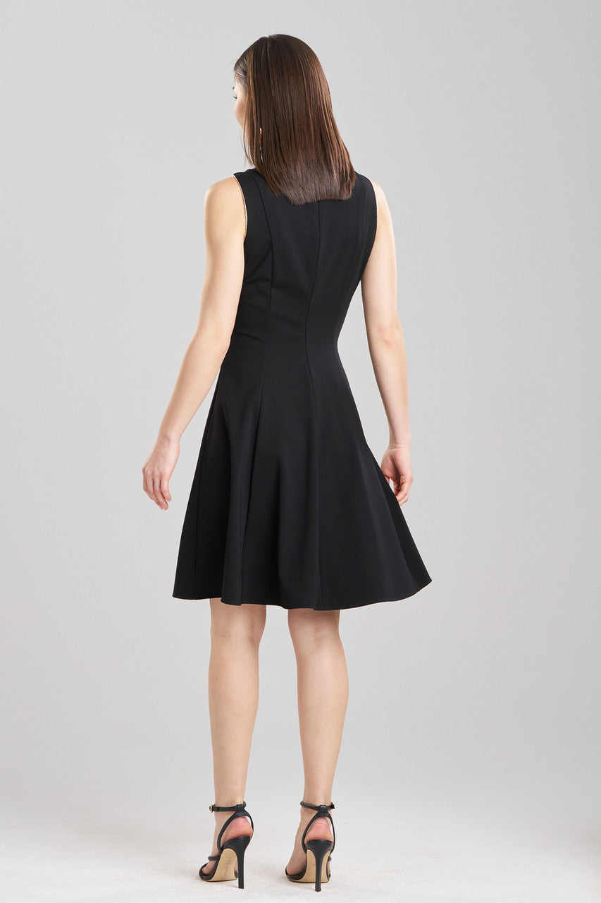 Buy Compact Knit Embroidered Dress in Black Online Black Natori
