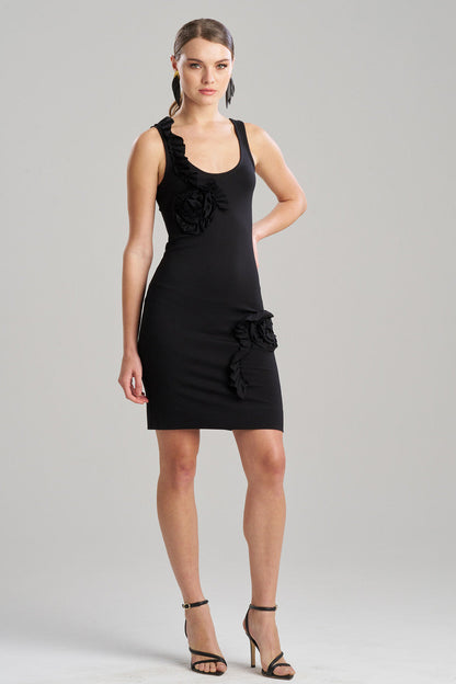 Buy Light Weight Ponte Embroidered Tank Dress in Black Online Black Natori