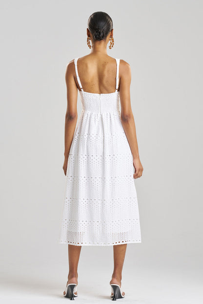 Buy Round Eyelet Dress in White Online White Natori