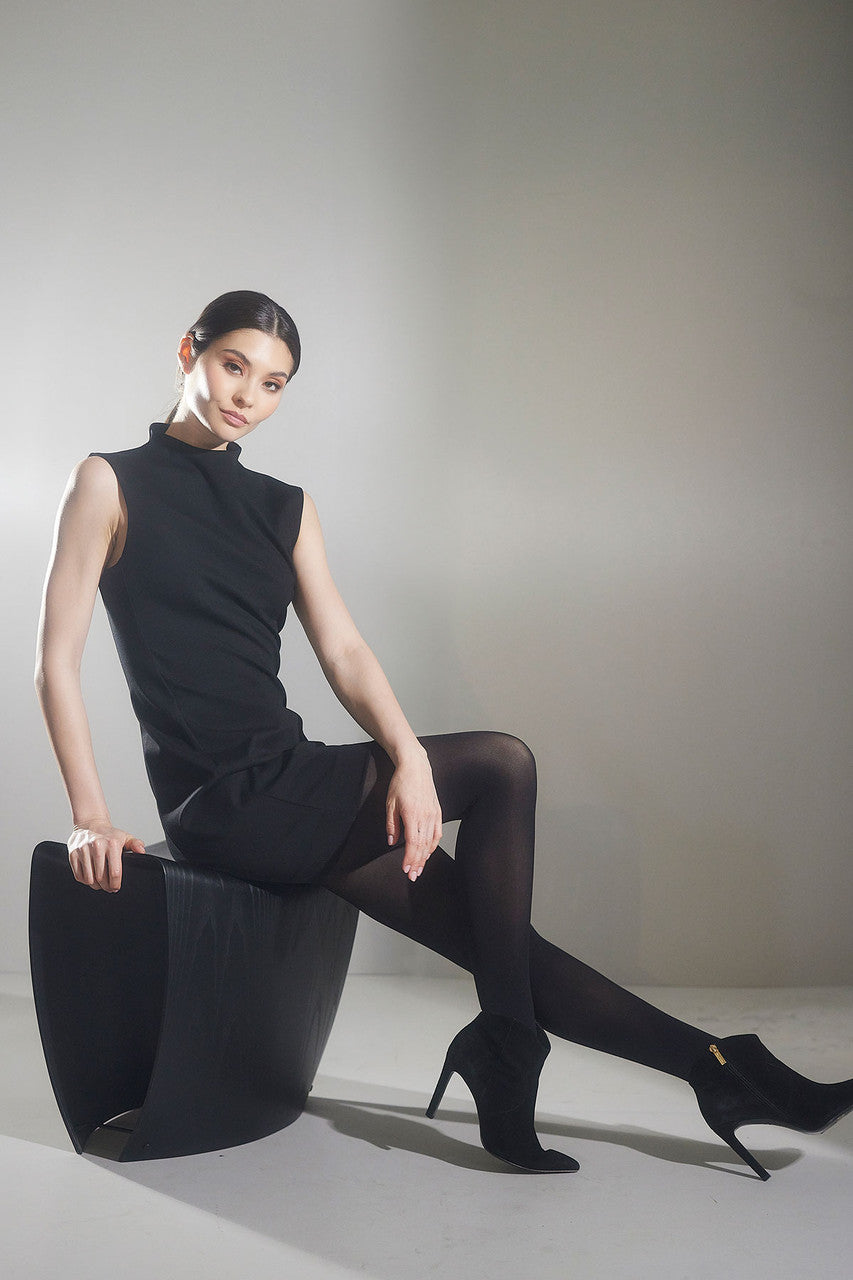 Buy Compact Knit Sheath Dress in Black Online Black Natori