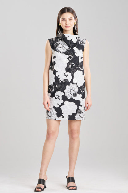 Buy Cressida Applique Funnel Shift Dress in Black Cream Online Black Cream Natori