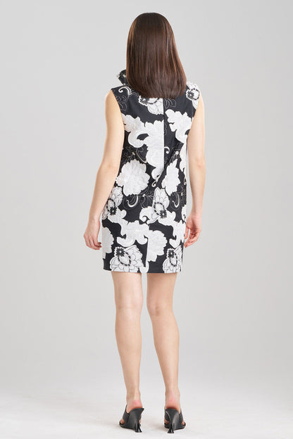 Buy Cressida Applique Funnel Shift Dress in Black Cream Online Black Cream Natori