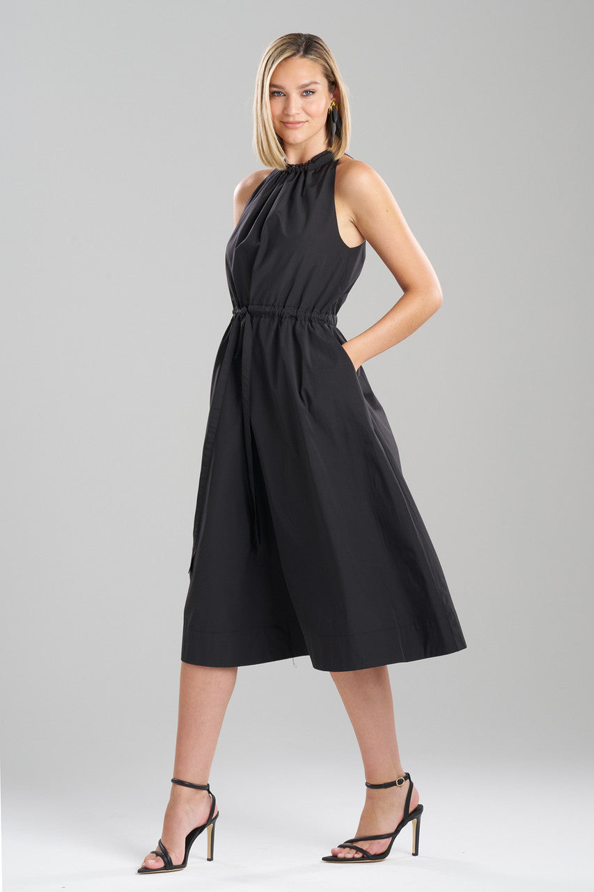 Buy Techno Poplin Dress in Black Online Black Natori