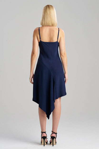 Buy Stretch Crepe Asymmetric Dress in Midnight Navy Online Midnight Navy Natori
