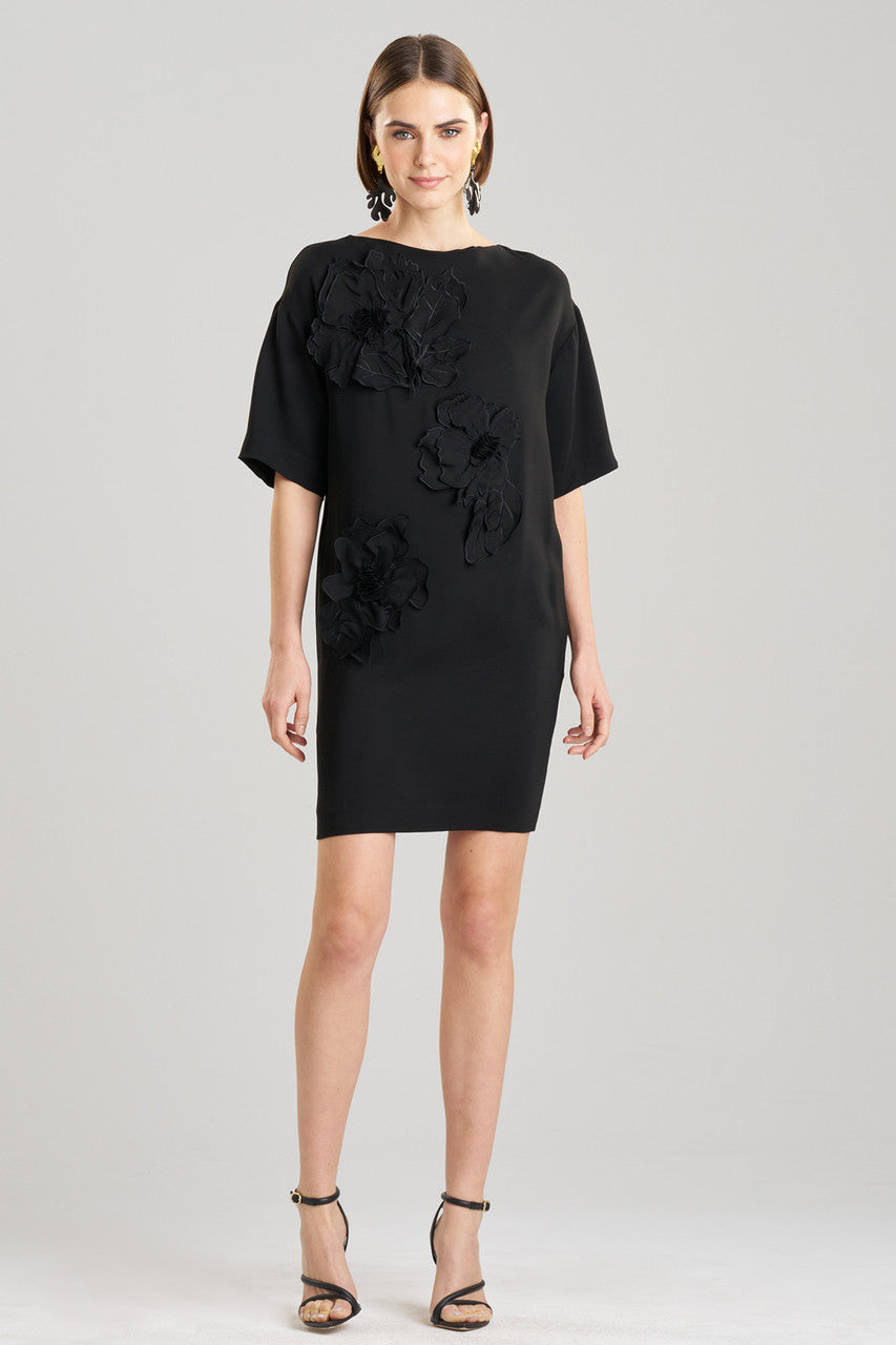 Buy Stretch Crepe Embellished T-Shirt Dress in Black Online Black Natori