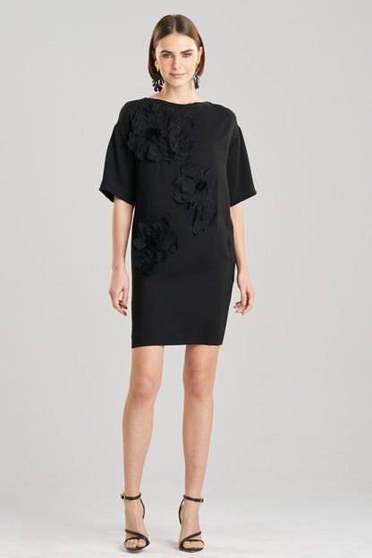 Buy Stretch Crepe Embellished T-Shirt Dress in Black Online Black Natori