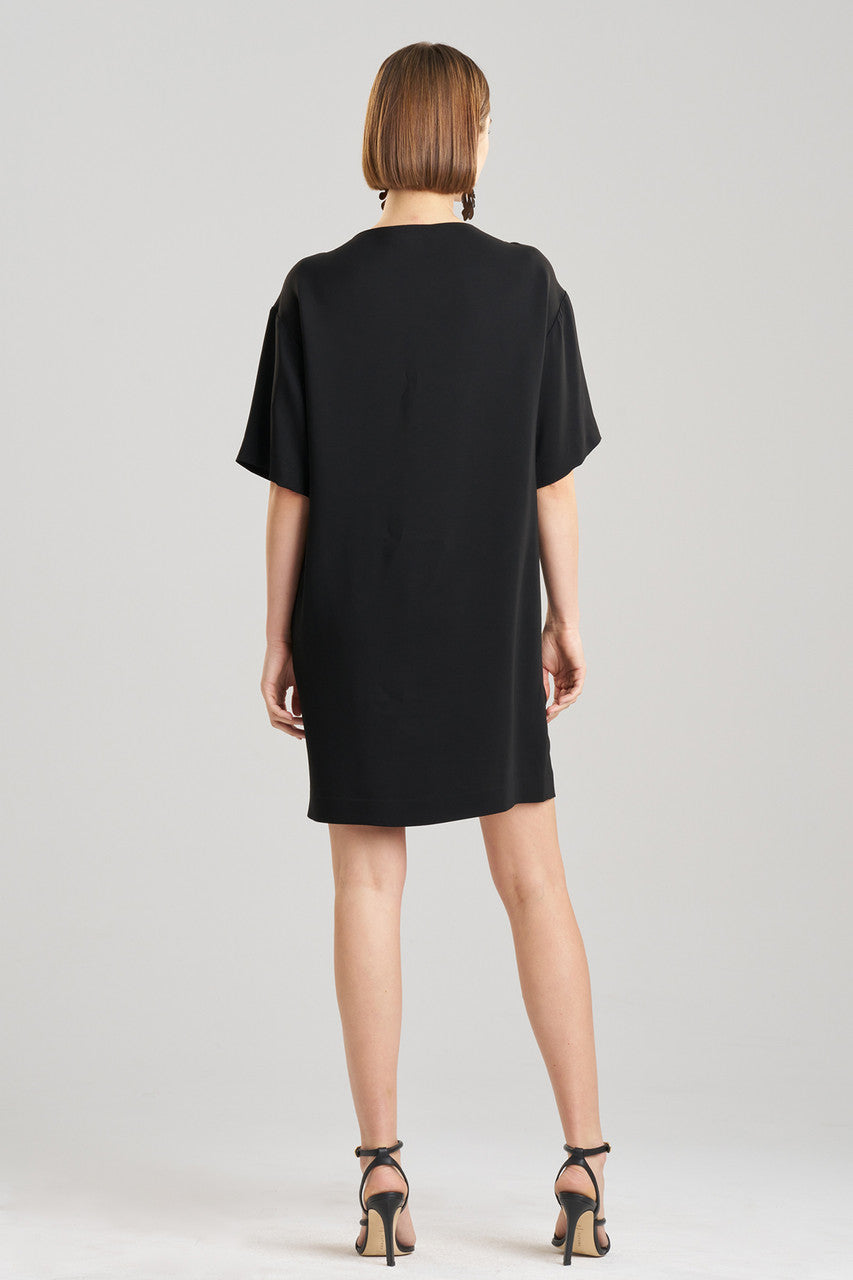 Buy Stretch Crepe Embellished T-Shirt Dress in Black Online Black Natori