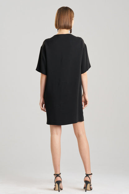 Buy Stretch Crepe Embellished T-Shirt Dress in Black Online Black Natori