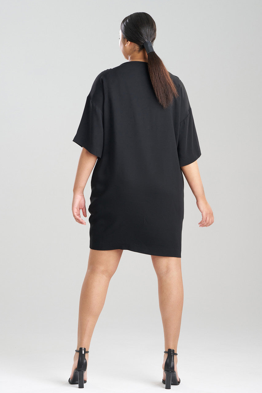 Buy Stretch Crepe Embellished T-Shirt Dress in Black Online Black Natori