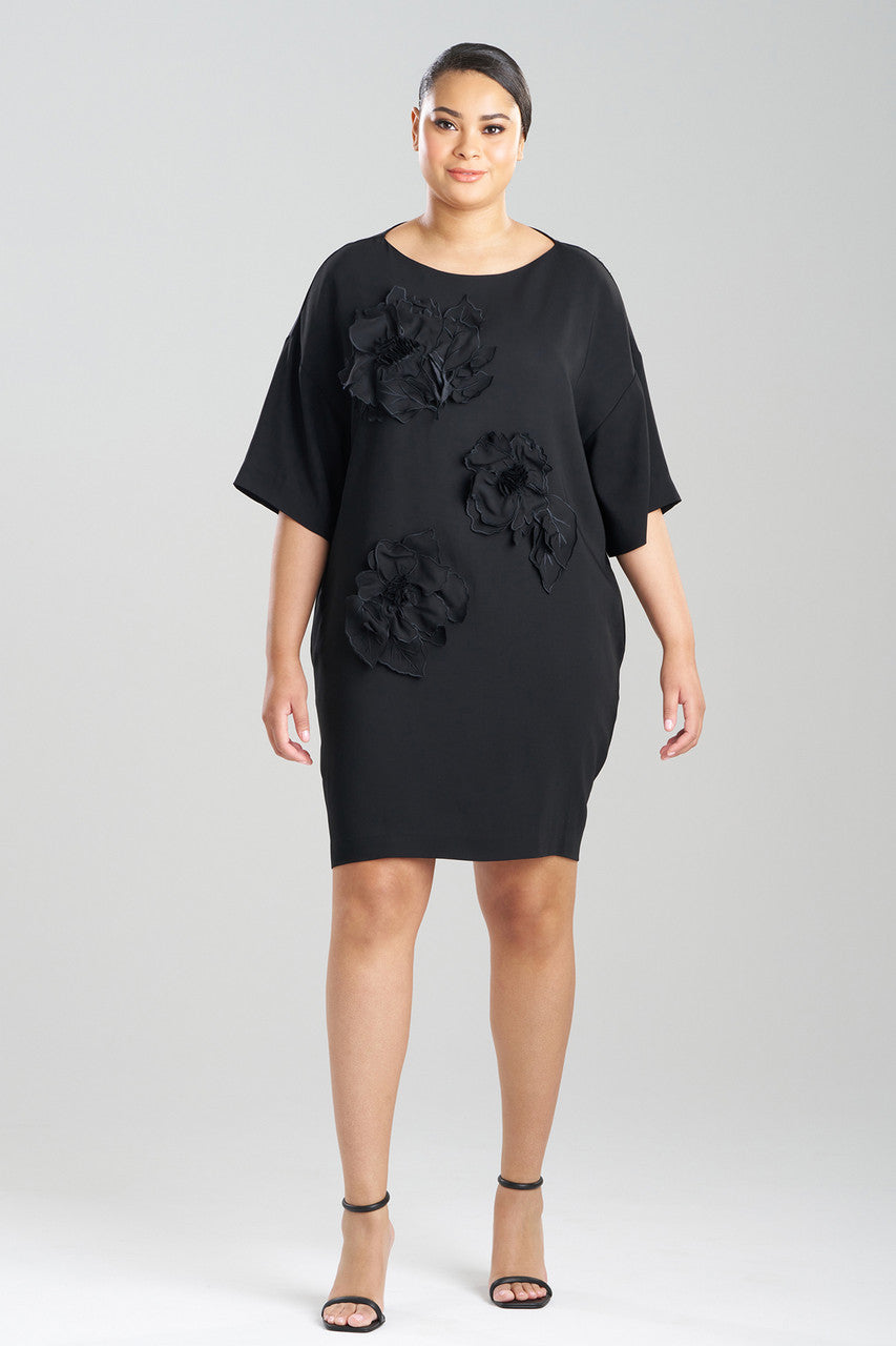 Buy Stretch Crepe Embellished T-Shirt Dress in Black Online Black Natori