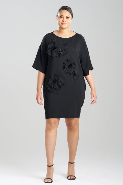 Buy Stretch Crepe Embellished T-Shirt Dress in Black Online Black Natori
