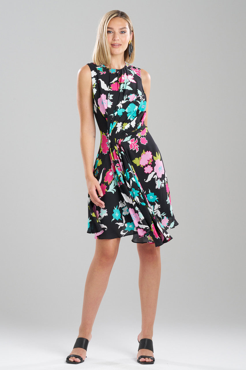 Buy Tangier Printed Silk Georgette Dress in Black Multi Online Black Multi Natori