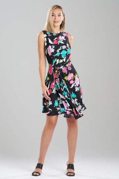 Buy Tangier Printed Silk Georgette Dress in Black Multi Online Black Multi Natori