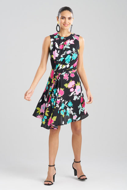 Buy Tangier Printed Silk Georgette Dress in Black Multi Online Black Multi Natori