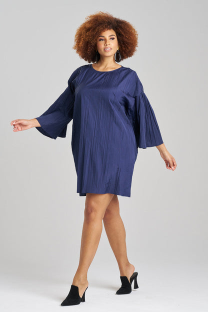 Buy Taffeta Plisse Dress in Midnight Navy Online Midnight Navy Natori