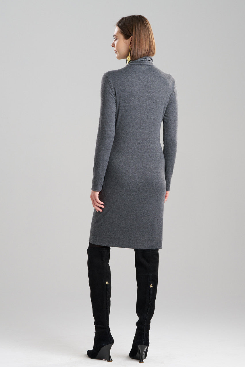 Buy Layering Jersey Turtleneck Dress in Charcoal Online Charcoal Natori