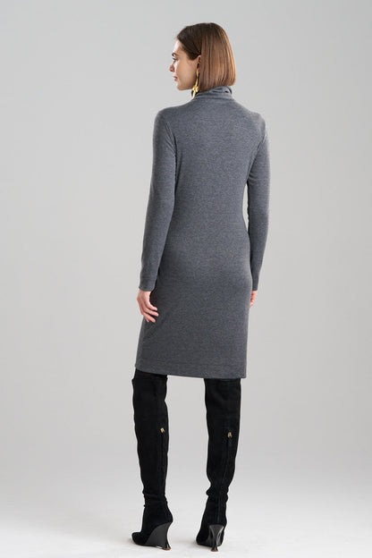 Buy Layering Jersey Turtleneck Dress in Charcoal Online Charcoal Natori