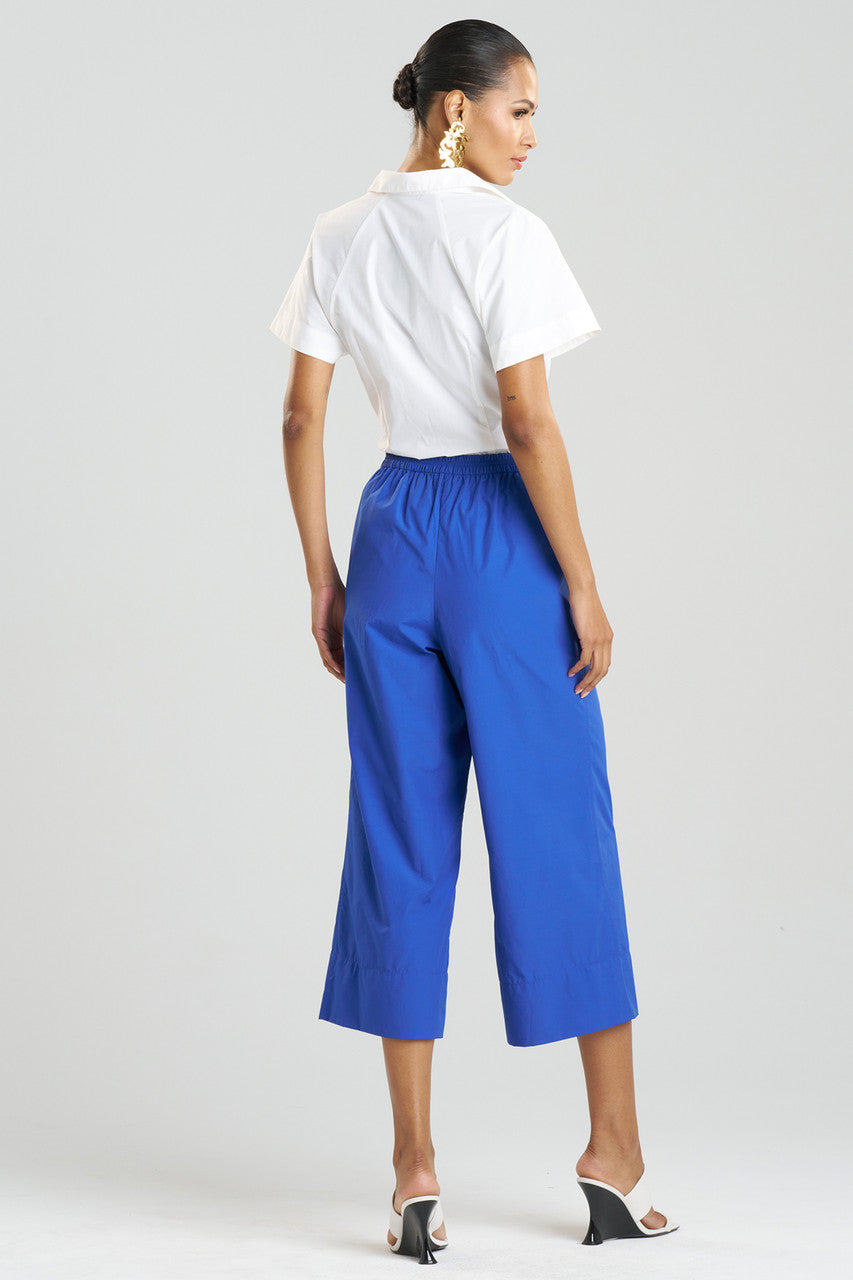 Buy Techno Poplin Cropped Pants in Cobalt Online Cobalt Natori