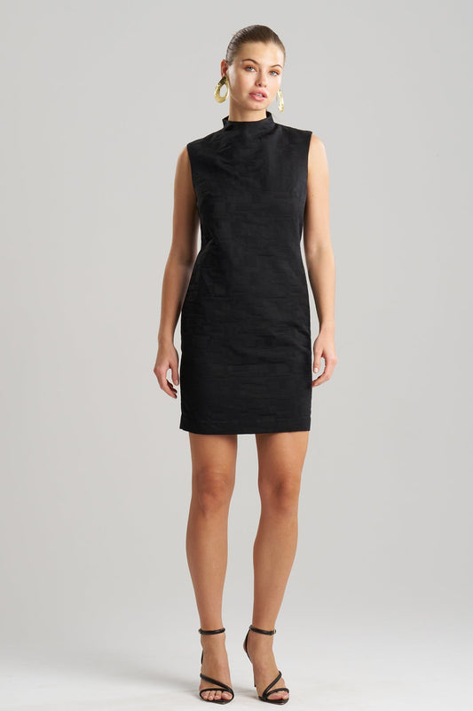 Buy Geo Texture Jacquard Sheath Dress online Black Natori