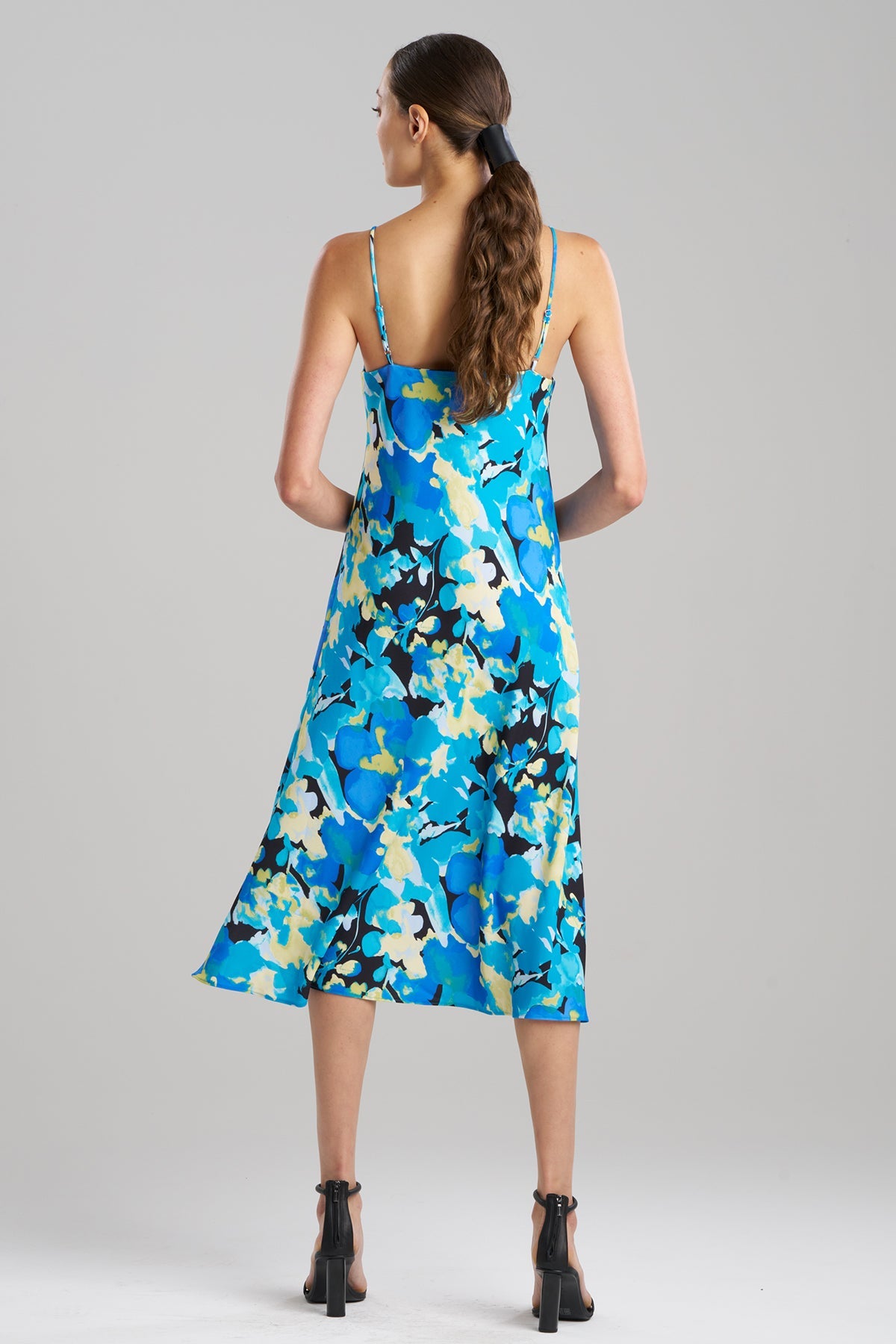 Bright Floral Slip Dress Blue Natori