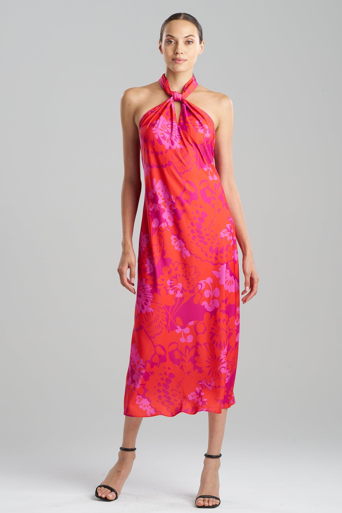 Bloom Halterneck Dress Fuchsia Natori