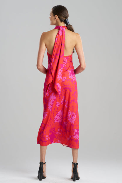 Bloom Halterneck Dress Fuchsia Natori