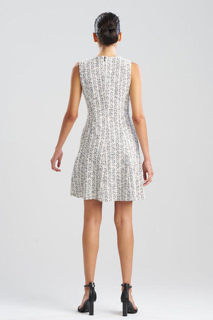 Buy Tweed Pleated Dress in Natural/Black Online Natural/Black Natori
