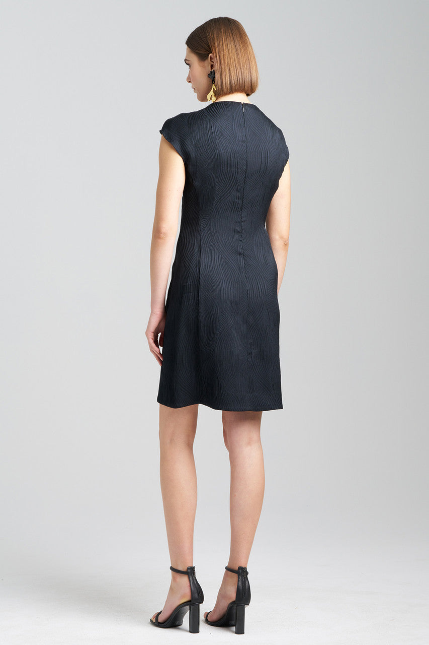 Buy Scroll Jacquard Shift Dress in Black Online Black Natori