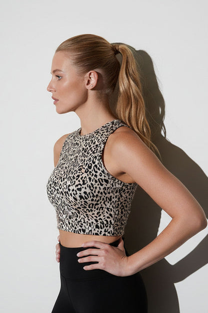 Buy Getaway Crop Halter Jacqaurd Top in Natural Black Online Natural Black Natori