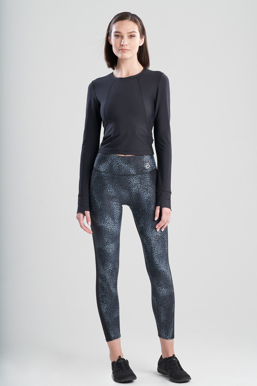 Buy Solstice Long Sleeve Crop Top in Black Online Black Natori