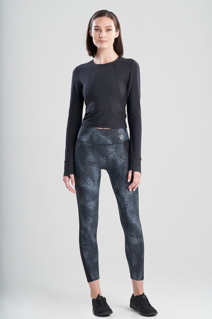 Buy Solstice Long Sleeve Crop Top in Black Online Black Natori