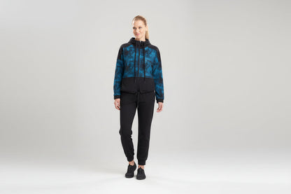 Buy Interlocked Full Zip Hoodie in Dark Teal Online Dark Teal Natori
