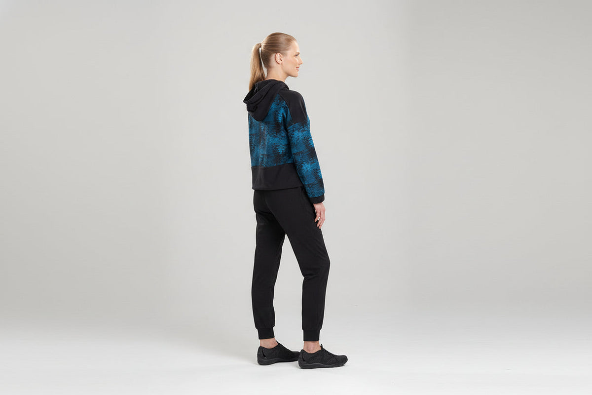Buy Interlocked Full Zip Hoodie in Dark Teal Online Dark Teal Natori