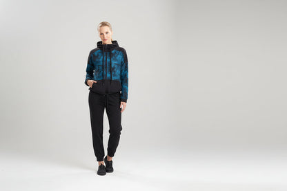 Buy Interlocked Full Zip Hoodie in Dark Teal Online Dark Teal Natori